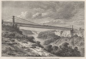 Lancelotin piirtämä Niagaran kaksoissilta havainnollistaa L. Devillen matkoja Pohjois-Amerikkaan vuosina 1854-55. Kaiverrus ”” Le tour du monde”” 1861. Selvan kokoelma. tekijältä Dieudonne Auguste Lancelot