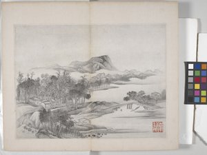Álbum de pinturas de paisagens (tinta sobre papel) finlandês