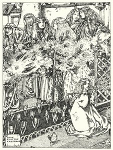 Seitsemän prinsessaa (kaiverrus) tekijältä Dion Clayton Calthrop