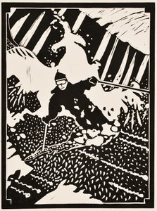 Vuoden kuukaudet: helmikuu, 2012 (linoleikkaus) tekijältä Dione Verulam