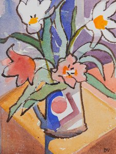 Tulppaanit (vesiväri  muste)