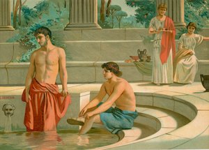 Telemachus ja Pisistratus Menelaoksen palatsissa