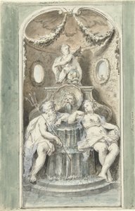 Disseny per a una pintura decorativa amb acabat de font