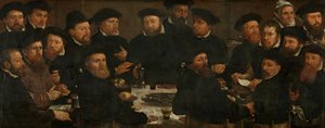Kahdeksantoista Amsterdamin Squad L:n vartijan juhla, joka tunnetaan nimellä "Ahvensyöjät", 1566 tekijältä Dirck Barendsz