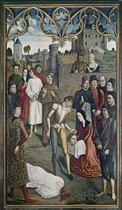 Keisari Otton tuomari: Viattoman miehen teloitus, 1473-75 (katso myös 3672) tekijältä Dirck Bouts