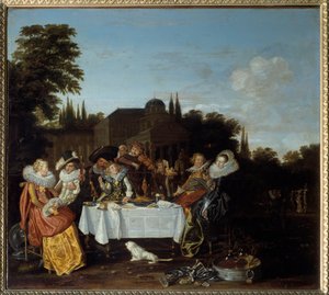 Maalaisjuhla. Dirk Halsin (1591-1656) maalaus