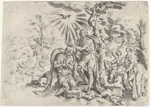 Kristuksen kaste tekijältä Dirck Volckertsz. Coornhert (attributed to)