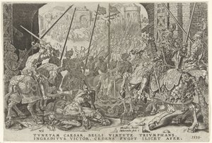 Inname van Tunis, 1535 Overwinningen van Karel V (sarjan nimi) Kaarle Suuri V. imp. valita. max. voitto, tärkein monista (sarjan nimi) tekijältä Dirck Volckertsz. Coornhert