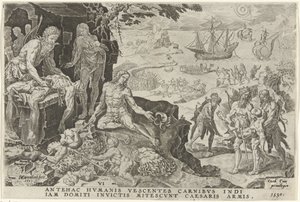 Kaarle V:n keisarilliset joukot hyökkäävät Keski-Amerikkaan vuonna 1530 Kaarle V:n voitot (sarjan nimi) Divi Caroli. v. imp. valita. max. victoriae, ex multis praecipuae (sarjan nimi) tekijältä Dirck Volckertsz. Coornhert