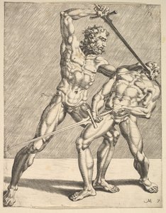 Kaksi miekkailijaa, Fencers, levy 7, 1552