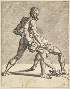Kaksi miekkailijaa, Fencers, levy 8, 1552