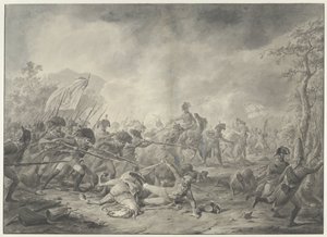 Venäläisen kenraali Hermannin vangitseminen Bergenin taistelussa 1799 tekijältä Dirk Langendijk (signed by artist)