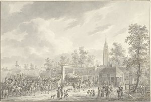 Varuskunnan lähtö Amersfoortista vuonna 1790 tekijältä Dirk Langendijk (signed by artist)