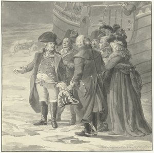 William V:n lähtö Englantiin 18. tammikuuta 1795
