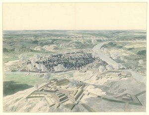 Näkymä Namuriin lännestä vuoden 1695 piirityksen aikana