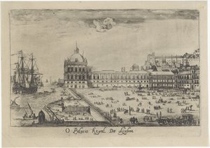 Näkymä Lissabonin kuninkaalliselle palatsille O Palacio Real de Lixboa (otsikko esineessä) Näkymät Lissaboniin (sarjan nimi)