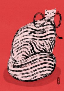 Hupaisa punaraitainen kissa tekijältä Dirkie Nell