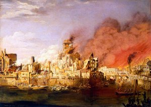 Hampurin suuri tulipalo 5. toukokuuta 1842. tekijältä Ditlev Martens