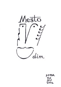 Mesto - kasvojen karikatyyri, joka on piirretty nuottikirjaimin tekijältä Dmitri Smirnov