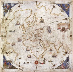 Portolanin maailmankartta, 1519 tekijältä Dolfin Bonaldo