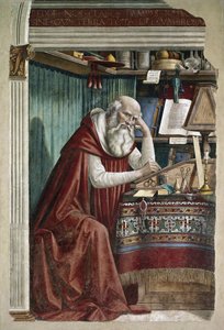 Pyhä Hieronymus työhuoneessaan - Fresko tekijältä Domenico Ghirlandaio