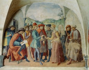Morsiamen myötäjäiset, n. 1450-1500 (fresko)