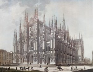 Duomo eli Milanon katedraali (tulostus) tekijältä Domenico (after) Landini