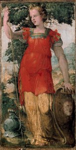 Naishahmo, ehkä Minerva. Domenico Beccafumin (1486-1551) maalaus. tekijältä Domenico Beccafumi