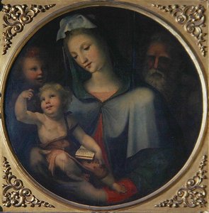 Pyhä perhe nuoren Johannes Kastajan kanssa, n. 1518 (öljy paneelille) tekijältä Domenico Beccafumi