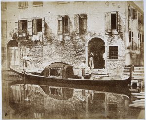 Gondoli Venetsiassa, noin 1855 tekijältä Domenico Bresolin