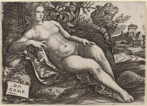 Venus makaamassa maisemassa
