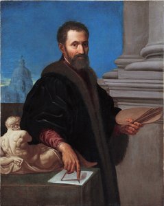 Muotokuva Michelangelo Buonarrotista Crestin (nimeltään Il Passignano), Domenico (1559-1638) - Öljy kankaalle - Galleria Enrico Lumina, Bergamo
