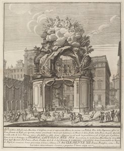 Jupiter ja Minerva ja Forge of Vulcan, "Chinea"-festivaalille tekijältä Domenico Franceschini probably after Nicola Michetti
