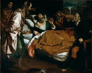 Profeetta Ezechielin kuolema Domenico Fiasellan maalaus dit il Sarzanassa (1589-1669) 1600-luvun Galleria di Palazzo Bianco, Genes