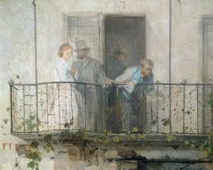 Uutiset Villafrancan rauhasta, kirjoittanut Domenico Induno, yksityiskohta tekijältä Domenico Induno