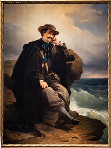 Runoilija Aleardo Aleardin muotokuva, n. 1850 (öljymaalaus kankaalle)