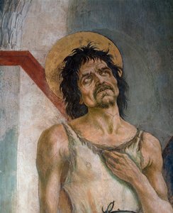 Pyhä Johannes Kastaja ja Pyhä Franciscus Assisilainen: Yksityiskohta Pyhästä Johannes Kastajasta - Fresco
