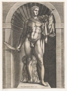 Soturin veistos Speculum Romanae Magnificentiae (sarjan nimi) tekijältä Domenico Vito