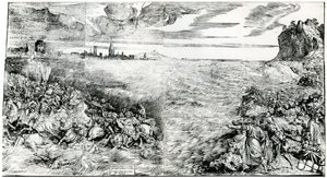 "Faraon sotajoukon tuhoaminen Punaisellamerellä", 1549, 1937 tekijältä Domenico dalle Greche