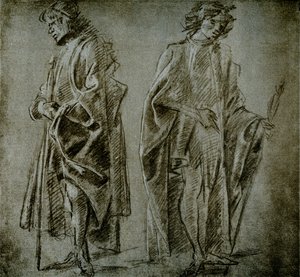 Verhotutkimukset kahdelle mieshahmolle tekijältä Domenico school of Ghirlandaio