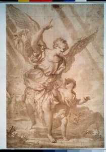 ""Suojelusenkeli"" (Suojelusenkeli) Kynäpiirros Domenico Piola (1627-1703) Pushkin-museo, Moskova