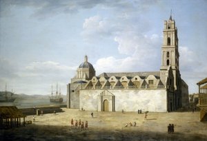 Havannan katedraali (Kuuba), elo- ja syyskuu 1762. Dominic Serresin (1722-1793) öljy kankaalle pian sen jälkeen, kun britit olivat valloittaneet kaupungin vuonna 1762. tekijältä Dominic Serres