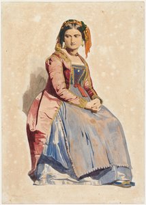 Istuva italialainen nainen, 1800-luku.