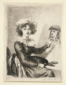 Louise-Elisabeth Vig?e-Lebrun, (Mlle Lebrun) Uffizzissa vuonna 1790 otetun omakuvan jälkeen ja päinvastoin. tekijältä Dominique Vivant Denon