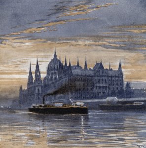 Buda-pest ja sen eduskuntatalo (väri litho) tekijältä Donald (after) Maxwell