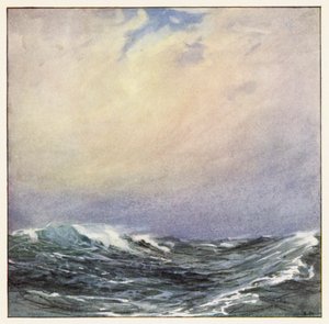 Rudyard Kipling: Kipling: Meri ja kukkulat (värilitografia). tekijältä Donald (after) Maxwell