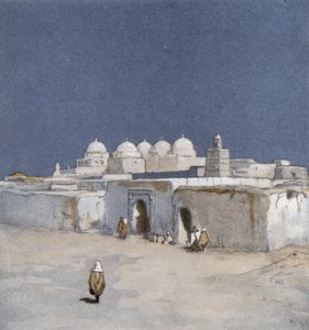 Miekkojen moskeija Kairouanissa (väri litho)