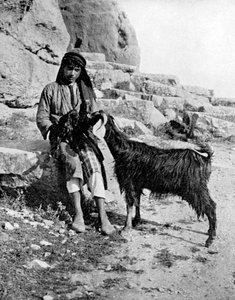 Arabipoika ja vuohi, Lähi-itä, 1936.