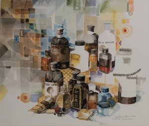 Kaikki syväpainoon, 2010 (akvarelli paperille) tekijältä Donatella Merlo
