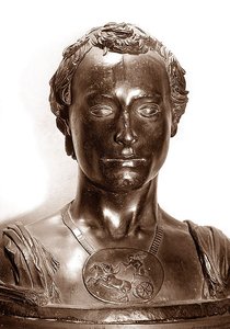 Herrasmiehen rintakuva (pronssi) tekijältä Donatello